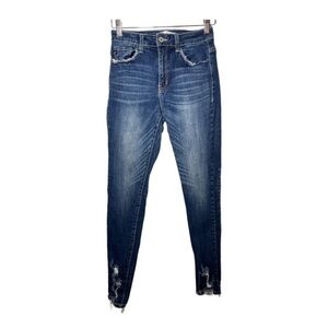 KanCan Estilo High Rise Raw Hem Skinny Jeans 1/24 fray